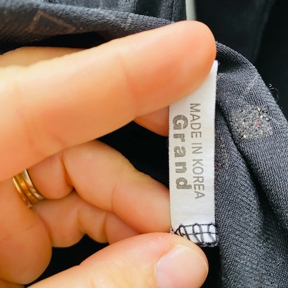 Vintage - Fun Collared Geometric Pattern Glitter Button Down Shirt - Picture 4 of 4